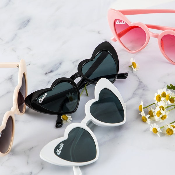 Heart Sunglasses Babe & Bride Sunglasses Bachelorette Party Sunglasses Beach Bachelorette Party Favors Bridal Shower Favors Bridesmaid Gift