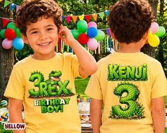 3 Rex Birthday Girl Shirt | Dinosaur 2 Rex Birthday Shirt |T-Rex Birthday Tee | Dino Birthday Outfit | Personalized Girl Birthday Shirt