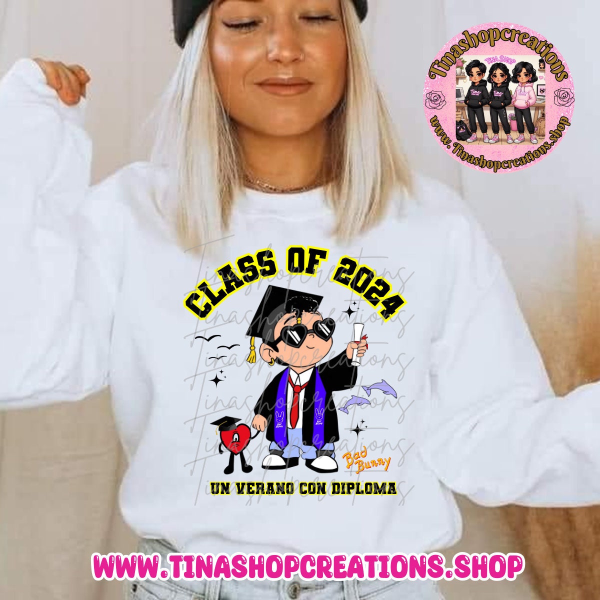Ropa de graduacion inspirada en Bad Bunny Estilo unisex nombre personalizado y ano de clase Un verano con Diploma senior 2024 Regalos de graduacion Etsy Mexico
