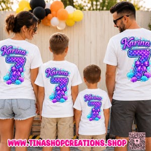 Personalized Mermaid 67 Birthday Shirt | Custom Girls Birthday T-Shirt | I Was 6 Now I'm 7 Mermaid Tee image 14
