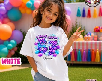 Mermaid 7th Birthday Shirt Girl | I Was 6 Now I'm 7 Birthday Tee | Personalized Mermaid Birthday Shirt | Age 7 Party Outfit