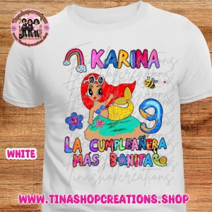 Sirenita Birthday Shirt Inspired By Karol G Mañana Será Bonito, Bichota Season, Kids Graphic Tees,Birthday Shirts, Family matching T-Shirts.