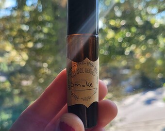 SMOKE | Campfire & Incense smoky perfume | Birch tar, sandalwood and cedarwood oils | gender-neutral witchy outdoors fragrance