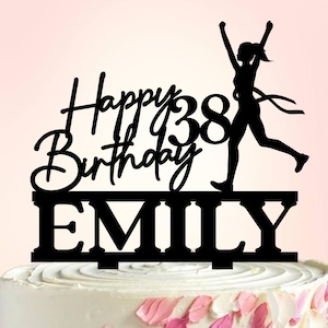 Female Runner Birthday Cake Topper, Runner Cake Topper, Marathon Party Decor, Athlete Birthday Party Decor, Athlete Cake Decoration