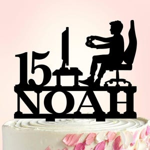 Video Game Birthday Cake Topper, Gamer Cake Topper for Boy, Gamer Birthday Cake Decor, Game controller cake topper, Game Zone Themed Party