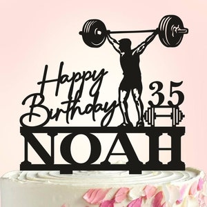 Lifting weights cake topper, Weight training cake topper, Lifting cake topper, muscular cake topper, Flexing cake topper, Gym cake topper