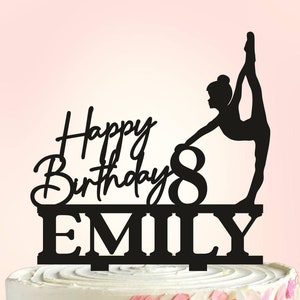 Gymnast Birthday Cake Topper, Gymnastics Cake Topper, Cake Decoration, Female Gymnastics Celebration Birthday Party, Dancing girl topper