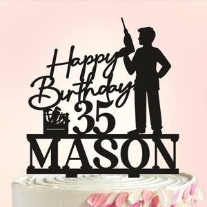 Builder Birthday Cake Topper, Carpenter Birthday Decoration, Construction Worker Topper, Worker Cake Topper, Personalized Dad Birthday Party