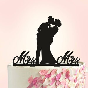 Décoration de gâteau de mariage lesbien, décoration de gâteau silhouette lesbienne, décoration de gâteau de même sexe, décoration de gâteau lesbien, décoration en robe et costume S087