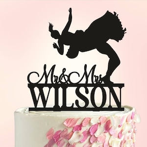 Wedding cake topper, Wrestling cake topper, Couple cake topper, Personalized Cake Topper, Last name Wedding cake topper S099