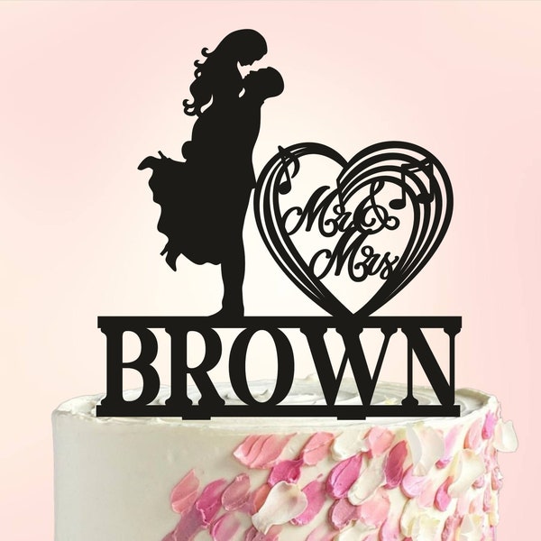 Music Note Wedding Cake Topper, Treble Clef Cake Topper, Musician, Music Note Heart, Glitter Wedding Cake Topper, Customize Cake Topper S089
