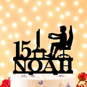 Video Game Birthday Cake Topper, Gamer Cake Topper for Boy, Gamer Birthday Cake Decor, Game controller cake topper, Game Zone Themed Party