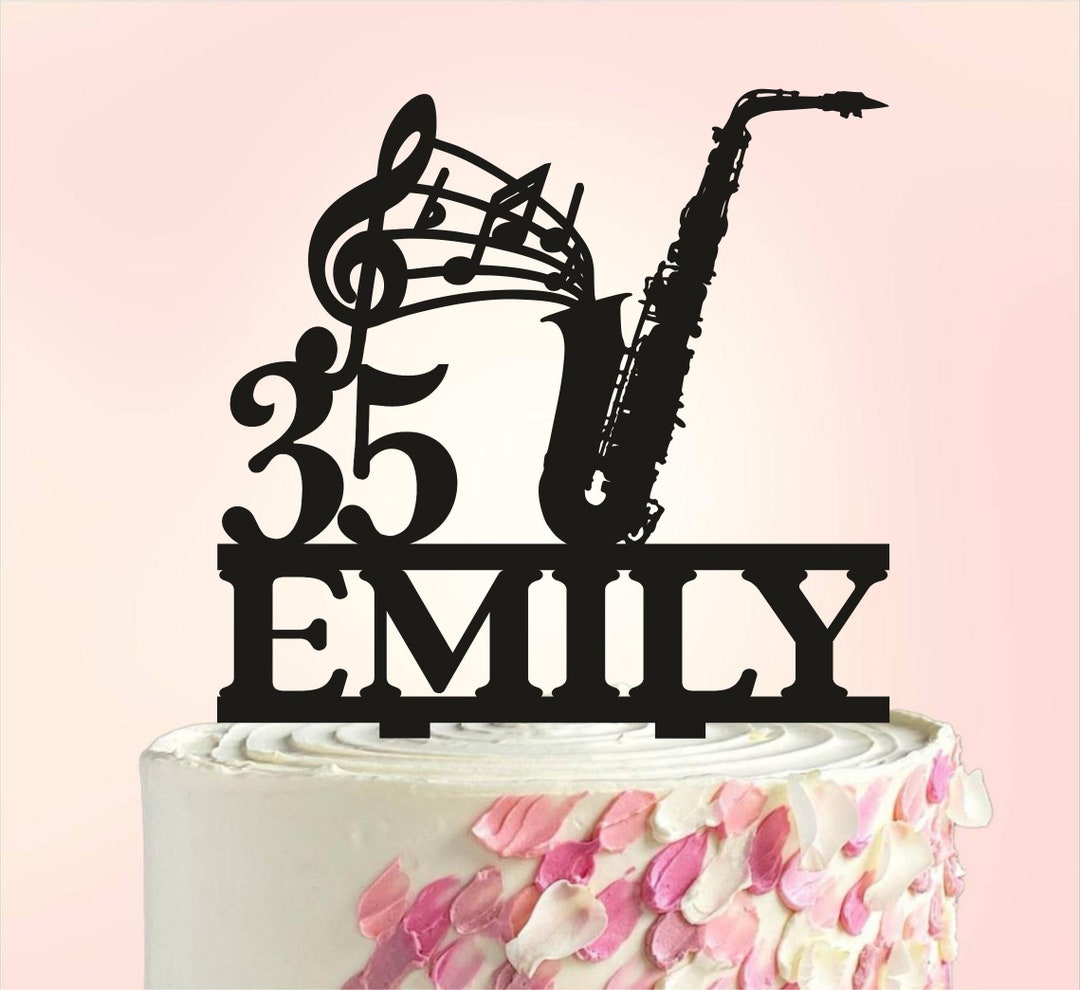 Saxophone Birthday Cake Topper, Musical Instrument Cake Topper ...