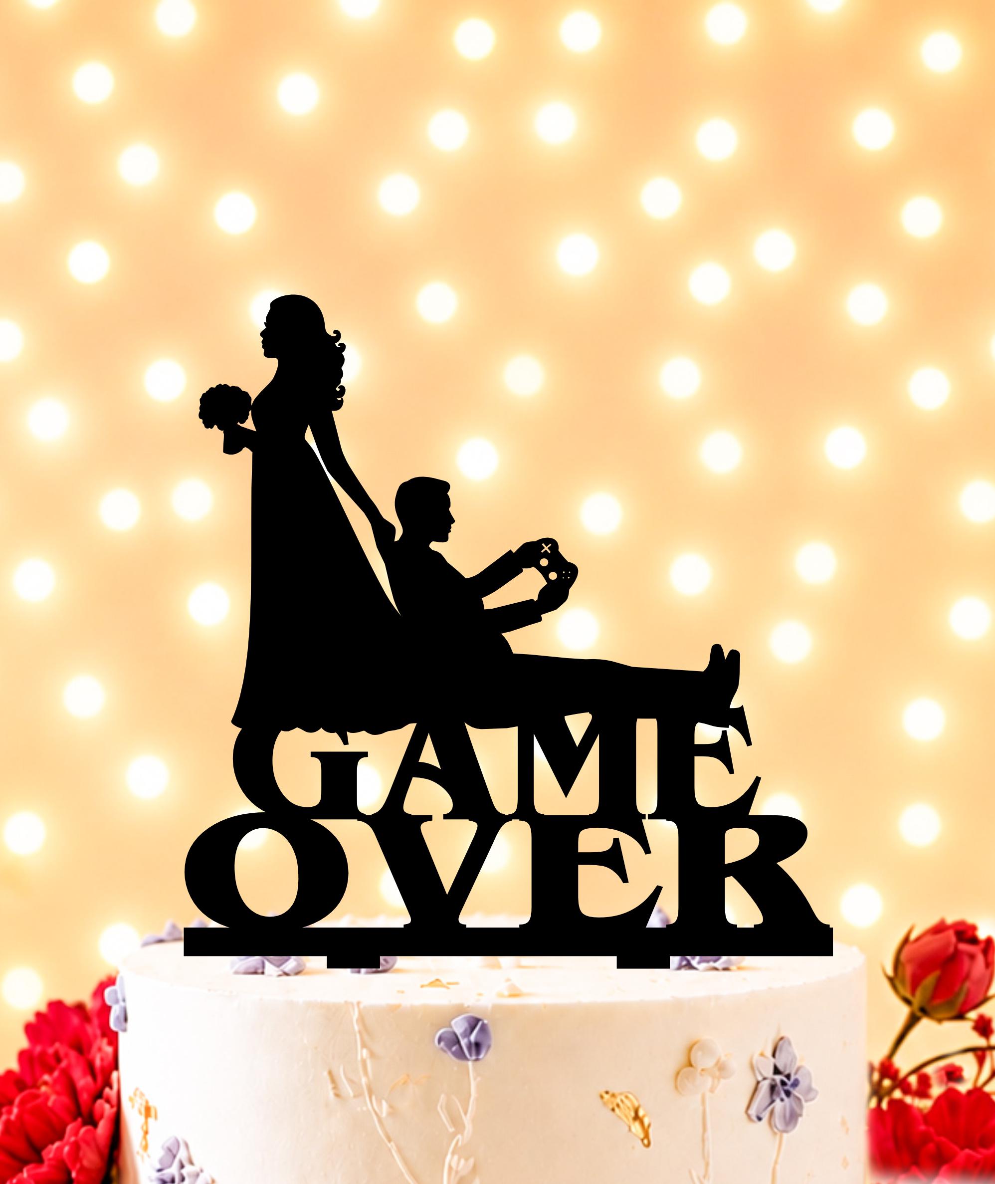 Game Over Wedding Cake Topper, Game Сontroller Wedding Cake Topper ...