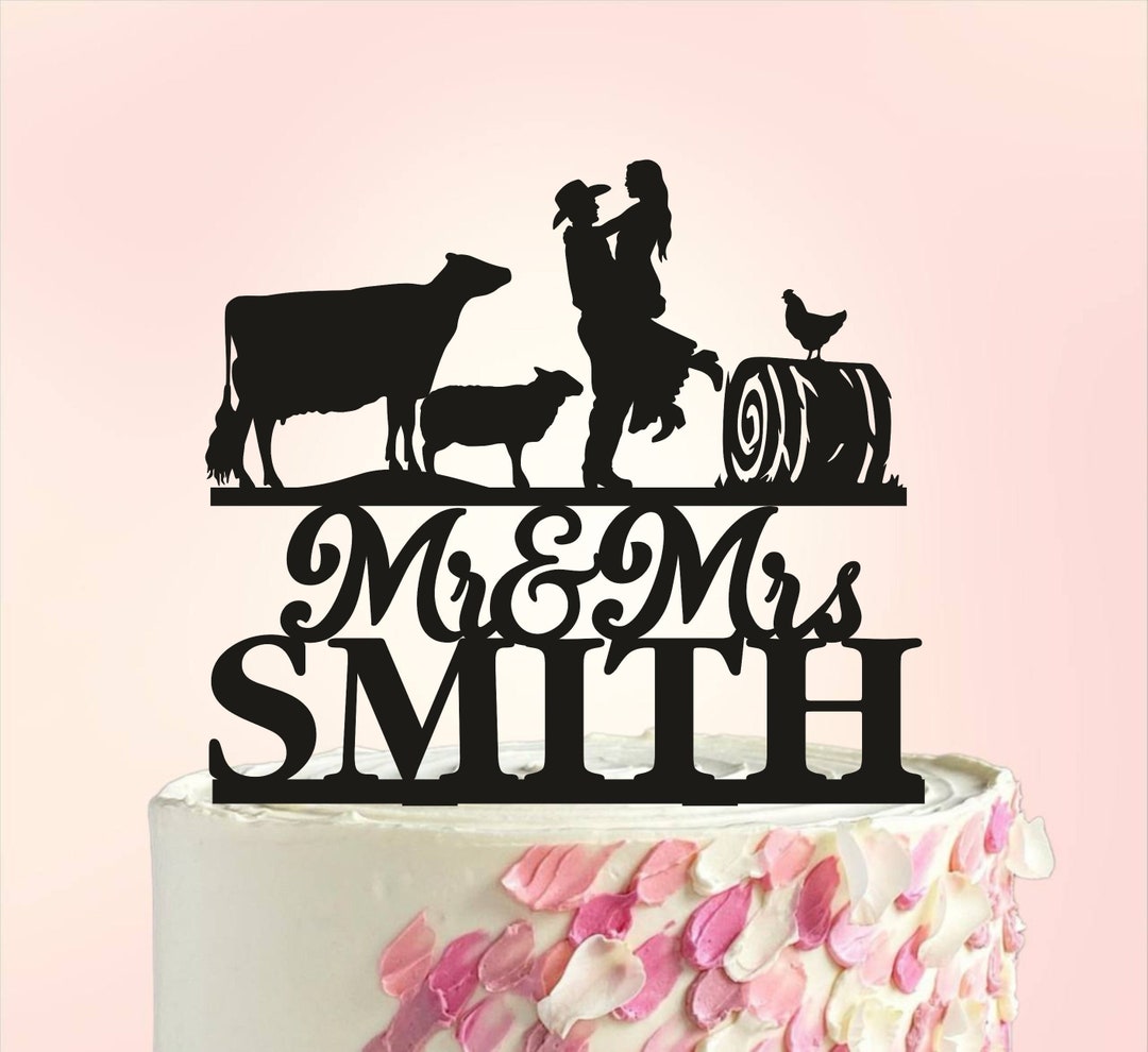 Cowboy Wedding Cake Topper Country Cake Topper Western Cake Etsy