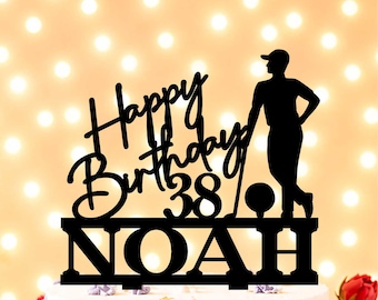 Male Golfer Birthday Cake Topper, Golf Birthday Cake Topper, Golfing Cake Topper, Golf Player Birthday Decoration, Golfer Gift for Birthday
