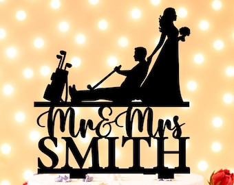 Golf Cake Topper Wedding, Golf Wedding Cake Toppers, Golfer Cake Topper, Golfing Couple, Bride and Groom play golf, Golf Cake Topper,