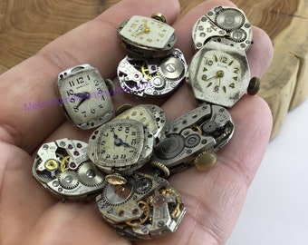 Set of 10 watch parts, junk art supply, steampunk supply, steampunk art, gears, tiny gears, steampunk jewelry supply, jewelry supply, art