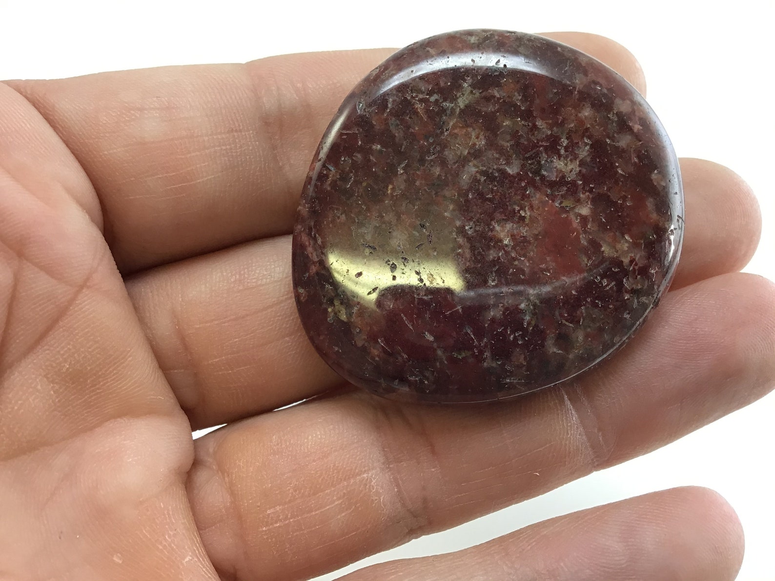 Red Wine Jasper Palm Stone Crystal Palm Stone Crystal Etsy