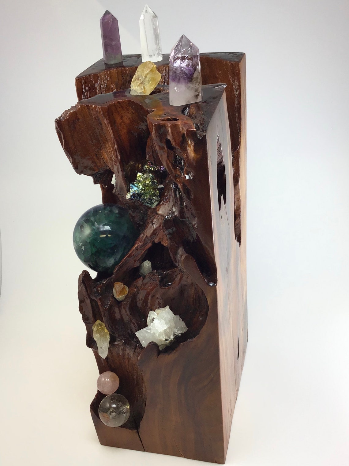 Wooden carving for Crystal Display wooden crystal display Etsy