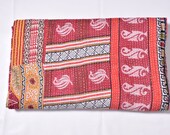 Hand Stitched One Of a Kind Kantha Throw,Unique Kantha throw,Bohemian Kantha Quilt,Reversible Kantha throw,Old Sari kantha