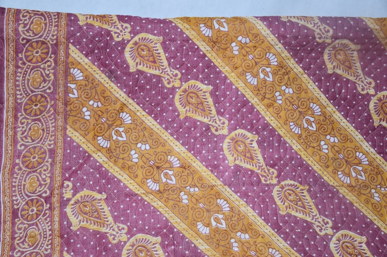 One Of Kind Indian Old Sari Vintage Quilt,Handmade Quilt Rajasthani Quilt,Jaipur Quilt,Quilts Pattern,Indian Cotton Bohemian Vintage Quilt