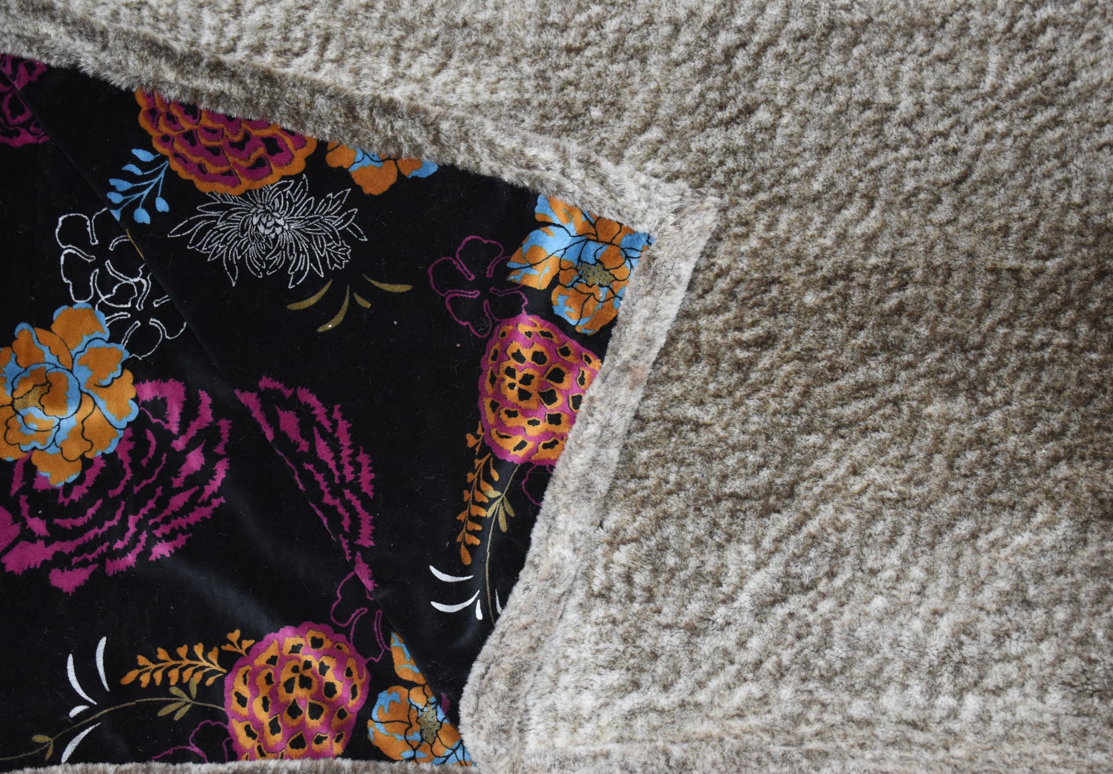 Brown Faux Fur Quilt Fur With black Velvet QuiltSoft Smooth Etsy