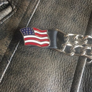 Biker Vest Extender American Flag Eagle Metal Men Women