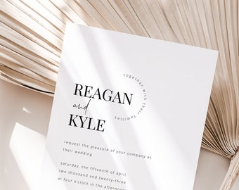Modern Minimalist Wedding Invitation Template | Printable DIY Invitation