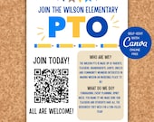 Join the PTO Flyer Template, Editable Recruitment Poster (Canva)