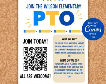 Join the PTO Flyer Template, Editable Recruitment Poster (Canva)