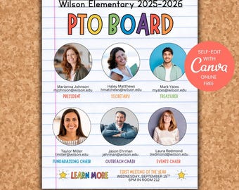 Editable Meet the PTO Board Flyer | Canva Template (8.5x11 in)