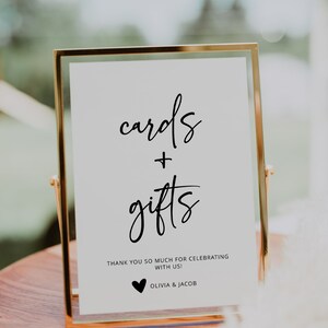 Wedding Sign template, Printable Wedding Cards & Gifts sign, Editable Wedding Table Sign, Instant Download, Templett, #A23