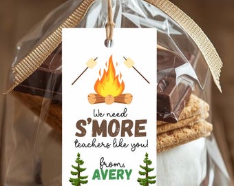 Teacher Gift Tag Template, Floral Garden Theme, Editable in Canva (Digital Download)