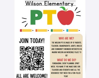 Editable PTO Flyer Template, Elementary School Recruitment Sign Up (Canva)