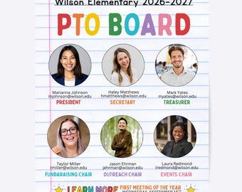 Editable PTO Board Flyer, Back to School PTA Template (8.5x11 in)