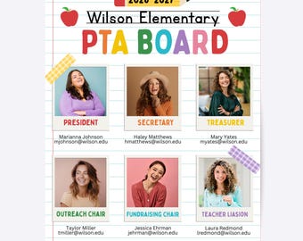 Editable Meet the PTA Board Flyer, Back to School PTO Template (8.5x11 in)