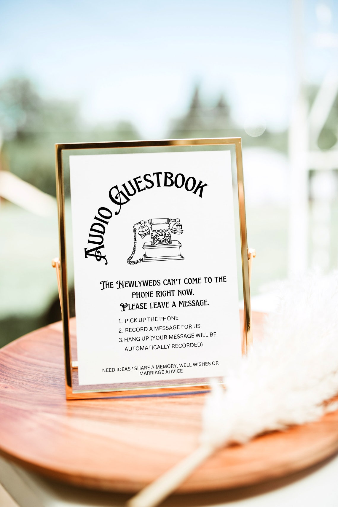 Voicemail Guestbook Wedding Sign, Audio Guest Book Printable, Leave a