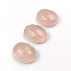 Natural Rose Quartz Gemstone Palm Stone 16X12 MM Pink Quartz Gemstone Pink Rose Quartz Oval Shape Cabochon Polished Gemstone For Jewelry