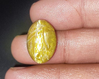 Natural Brown Chrysoberyl Cat's Eye Cabochon, Oval Gemstone (18x13 mm)