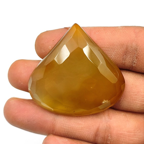 Faceted Agate Gemstone 101 Carat Faceted Cabochon Gemstone Moos
