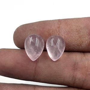 Rosa Rosenquarz Edelstein 13 x 10 MM Natürliche Rosenquarz Zwei Stück Paar Lose Rosenquarz Birnenform Cabochon Edelstein für die Herstellung von Schmuck