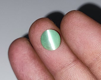 Pistachio Green Chrysoberyl Cat's Eye Cabochon (9x8 mm)
