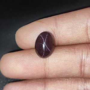 Star Garnet Gemstone 14X10 MM Natural Star Garnet Cabochon Gemstone Six Rays Garnet Star Oval Shape Loose Gemstone Maroon Garnet For Ring