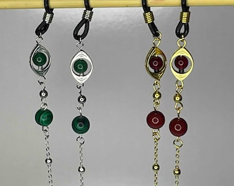 Magnus Archives Themed Gemstone Chains for Glasses, Sunglasses, & Masks