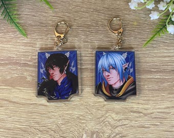 Chaveiros de acrílico dupla face de 6,35 cm (2,5 pol.) inspirados em Final Fantasy XIV