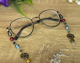 Correntes de pedras preciosas com tema Arcane Viktor para óculos de grau, óculos de sol e máscaras.