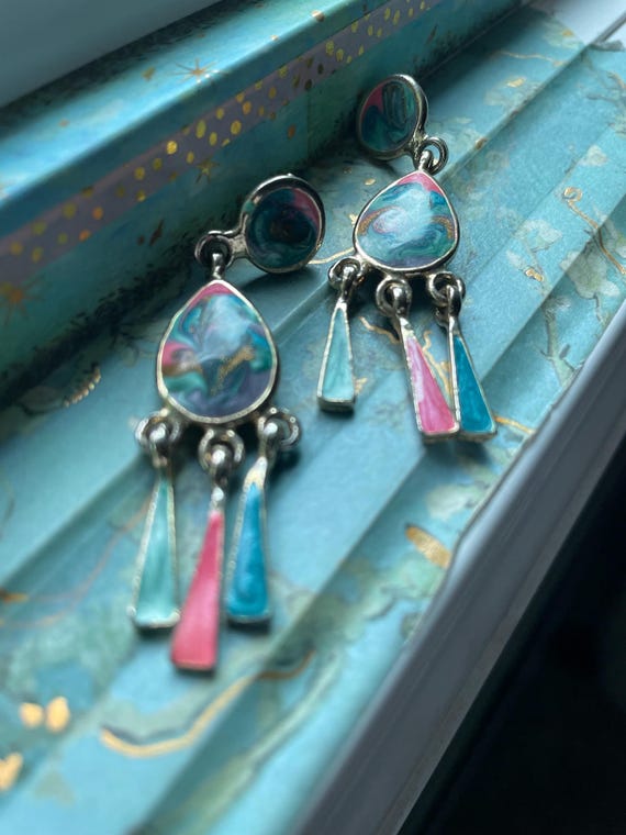 Unique 1990s Dangle Drop Earrings, Make a Stateme… - image 9