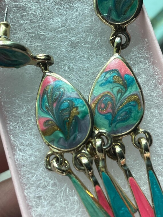 Unique 1990s Dangle Drop Earrings, Make a Stateme… - image 3