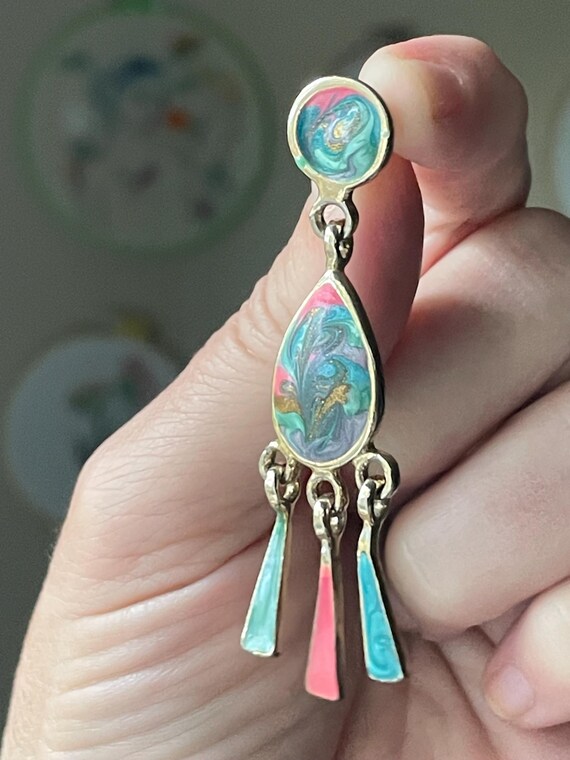 Unique 1990s Dangle Drop Earrings, Make a Stateme… - image 6
